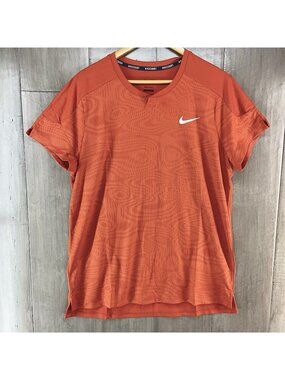 Nike Court Men's DRI-FIT Slam Tennis Top Shirt Orange Size Large FD5255-811